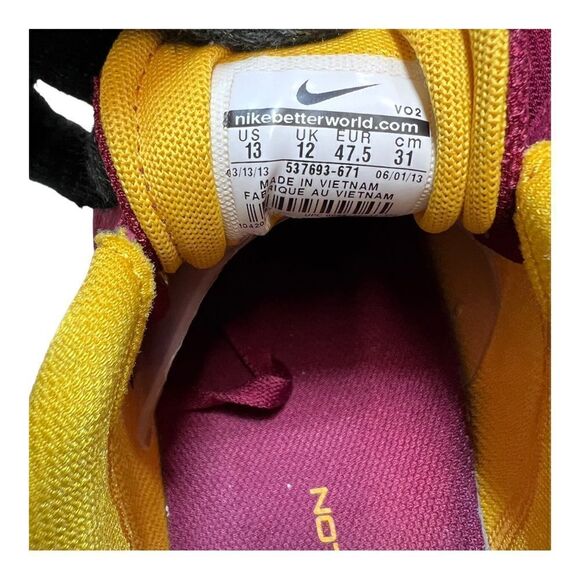 NIKE SB PAUL RODRIGUEZ LUNARLON DYNAMIC SUPPORT BURGANDY GOLD SZ 13 TEAM Colors - Picture 7 of 9